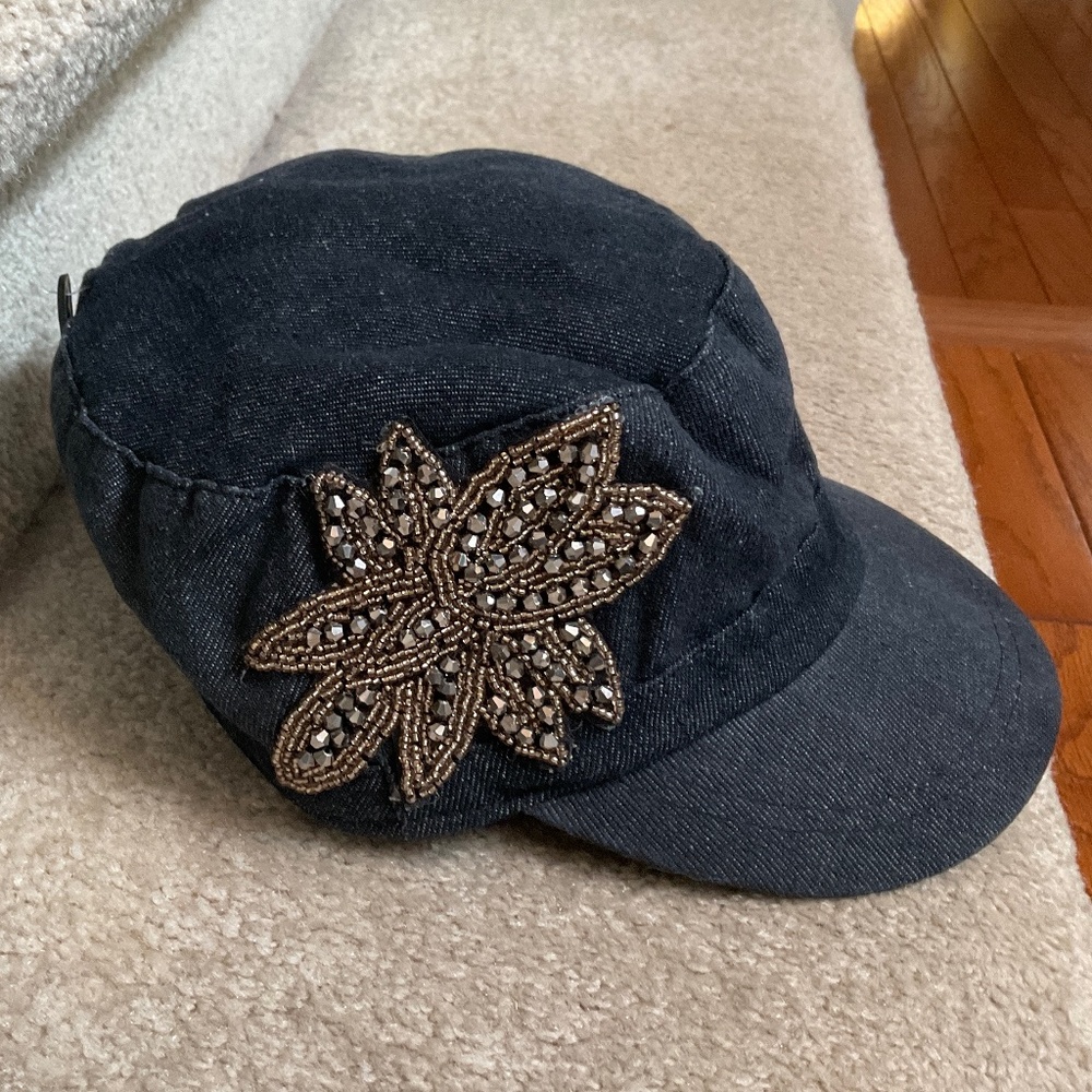 Denim Cadet Cap With Pretty Embellishments, New C… - image 8